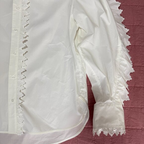 H&M Frill Cotton Blouse Size XS - Picture 3 of 9